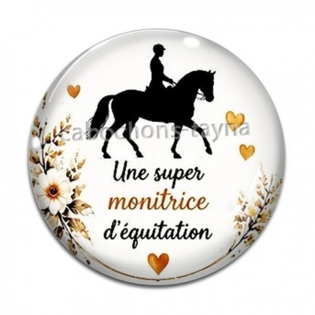 Cabochon Verre - une super monitrice d'équitation