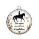 Pendentif Cabochon Argent - une super monitrice d'équitation