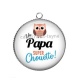 Pendentif Cabochon Argent - un papa super chouette