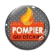 Cabochon Verre -  pompier qui déchire