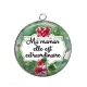 Pendentif Cabochon Argent - maman extraordinaire