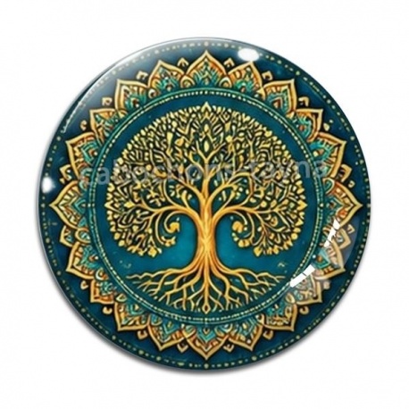 Cabochon Verre - arbre de vie