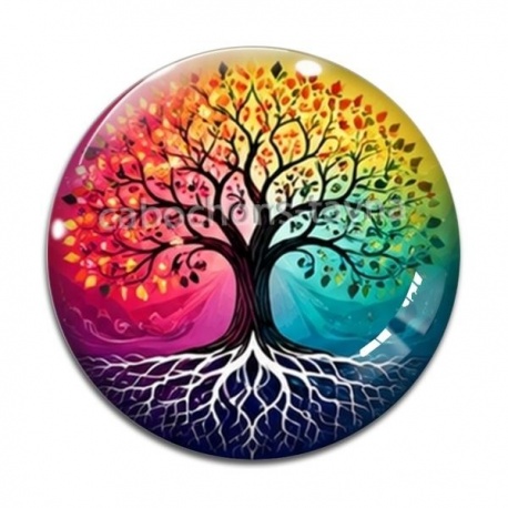 Cabochon Verre - arbre de vie
