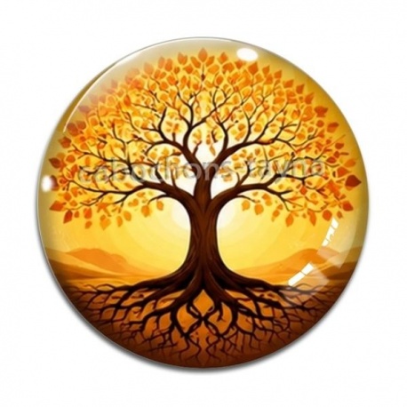 Cabochon Verre - arbre de vie