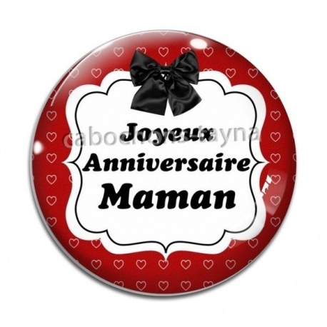 Cabochon Verre - joyeux anniversaire maman