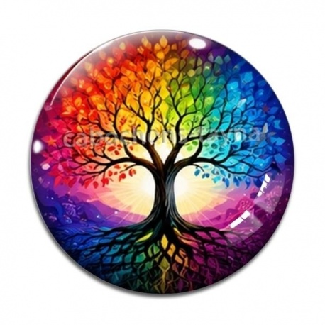 Cabochon Verre - arbre de vie
