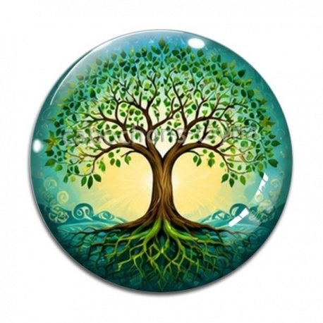 Cabochon Verre - arbre de vie