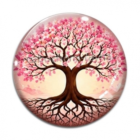 Cabochon Verre - arbre de vie