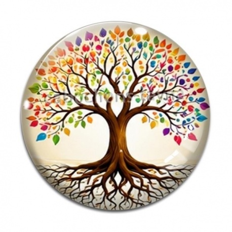 Cabochon Verre - arbre de vie