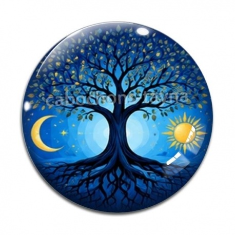 Cabochon Verre - arbre de vie
