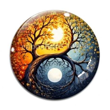Cabochon Verre - arbre de vie