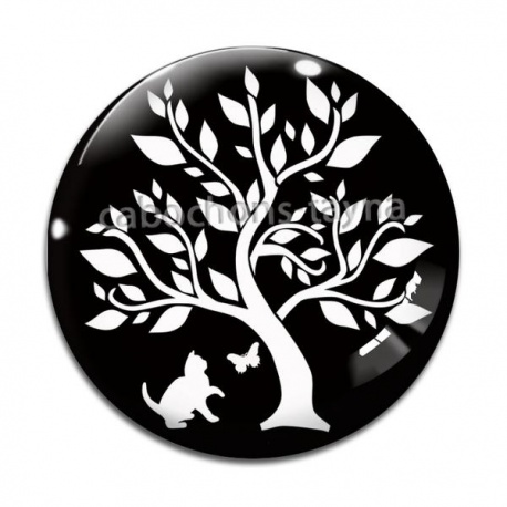 Cabochon Verre - arbre de vie