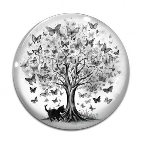 Cabochon Verre - arbre de vie