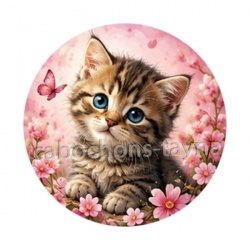 chaton fleur