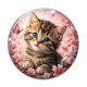 Cabochon Verre - chaton fleur