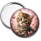 Miroir de poche - chaton fleur