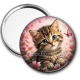 Miroir de poche - chaton fleur