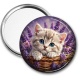 Miroir de poche - chaton lavande