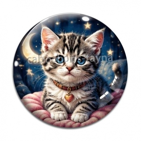 Cabochon Verre - chaton lune