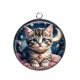 Pendentif Cabochon Argent - chaton lune