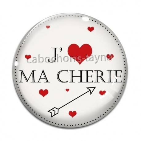Cabochon Verre - j'aime ma chérie