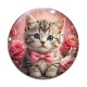 Cabochon Verre - chaton rose