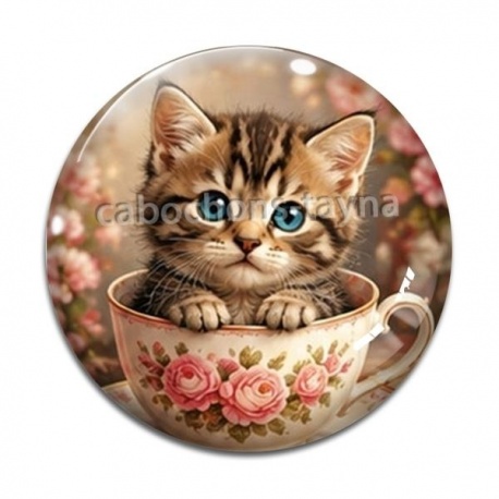 Cabochon Verre - chaton tasse