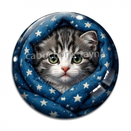 Cabochon Verre - chaton étoile