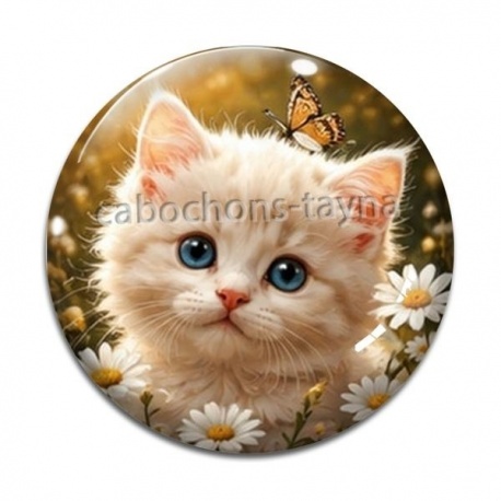 Cabochon Verre - chaton marguerite