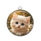 Pendentif Cabochon Argent - chaton marguerite