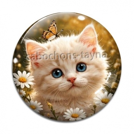 Cabochon Verre - chaton marguerite