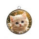 Pendentif Cabochon Argent - chaton marguerite