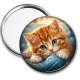 Miroir de poche - chaton pelte de laine
