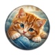 Cabochon Résine - chaton pelotte de laine