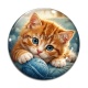 Cabochon Verre - chaton pelotte de laine