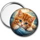 Miroir de poche - chaton pelotte de laine
