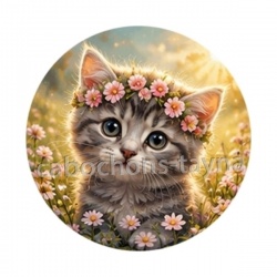 chaton couronne de fleur