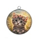 Pendentif Cabochon Argent - chaton couronne de fleur