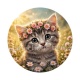 chaton couronne de fleur