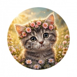 chaton couronne de fleur