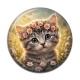 Cabochon Résine - chaton couronne de fleur