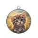 Pendentif Cabochon Argent - chaton couronne de fleur
