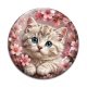 Cabochon Verre - chaton fleur de cerisier