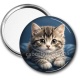 Miroir de poche - chaton fond bleu
