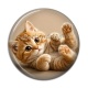 Cabochon Résine - chaton fond beige