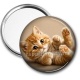 Miroir de poche - chaton fond beige