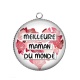 Pendentif Cabochon Argent - meilleure maman