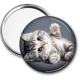Miroir de poche - chaton rayer blanc et gris 