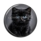 Cabochon Résine - chaton noir fond gris