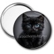 Miroir de poche - chaton noir fond gris